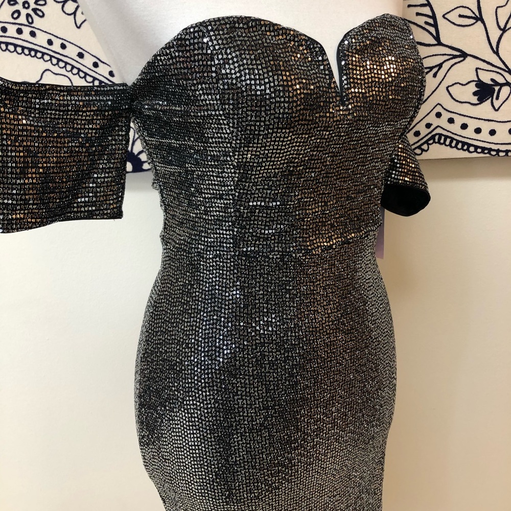 🆕Silver Sparkle Glamorous Trendy Party Dress - Picture 4 of 8